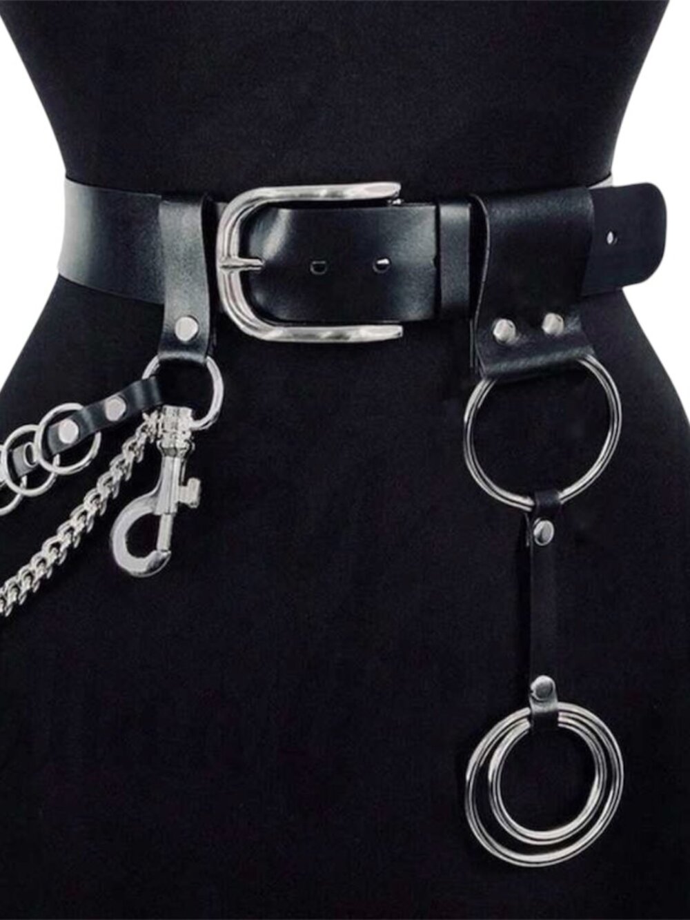 Women PU Leather Gothic Corset Waist Belt Harness